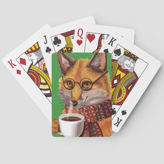 Foxy Tea Time Poker Cards (Back)