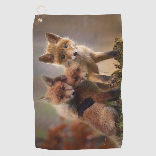Foxy Triplets Golf Towel (Front)