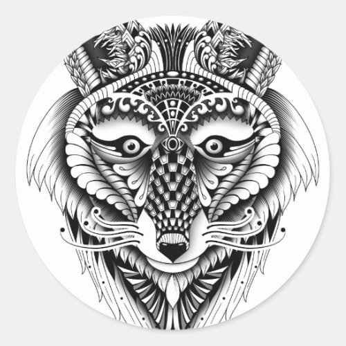 Foxy Wolf Classic Round Sticker