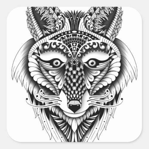 Foxy Wolf Square Sticker