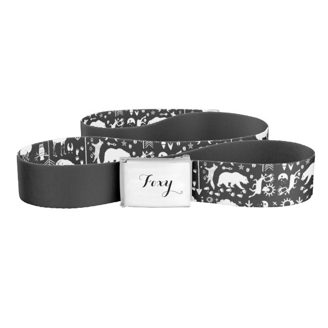 Foxy Woodland Creatures Pattern Belt (Zig-Zag)