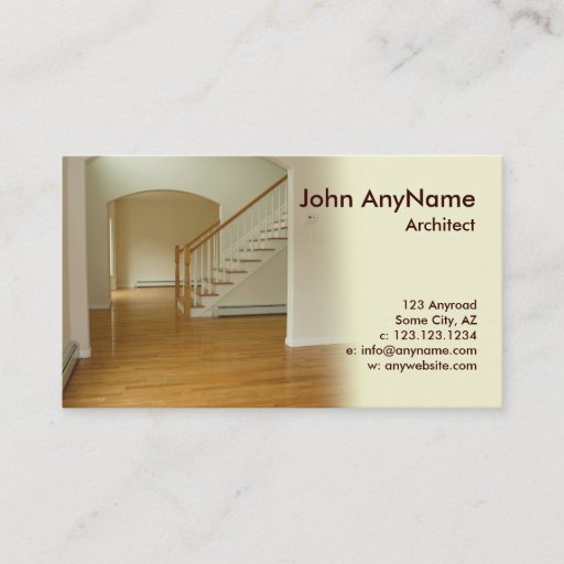 Customizable foyer in new construction home business card templates