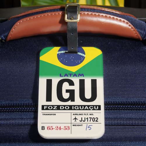 Foz do Iguau IGU Brazil Airline Luggage Tag