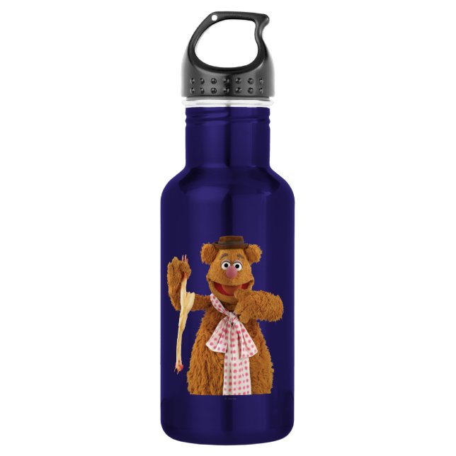 Fozzie Bear holding a rubber chicken Water Bottle (Front)