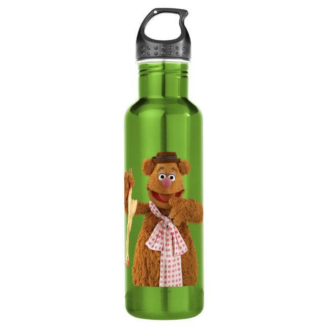 Fozzie Bear holding a rubber chicken Water Bottle (Front)