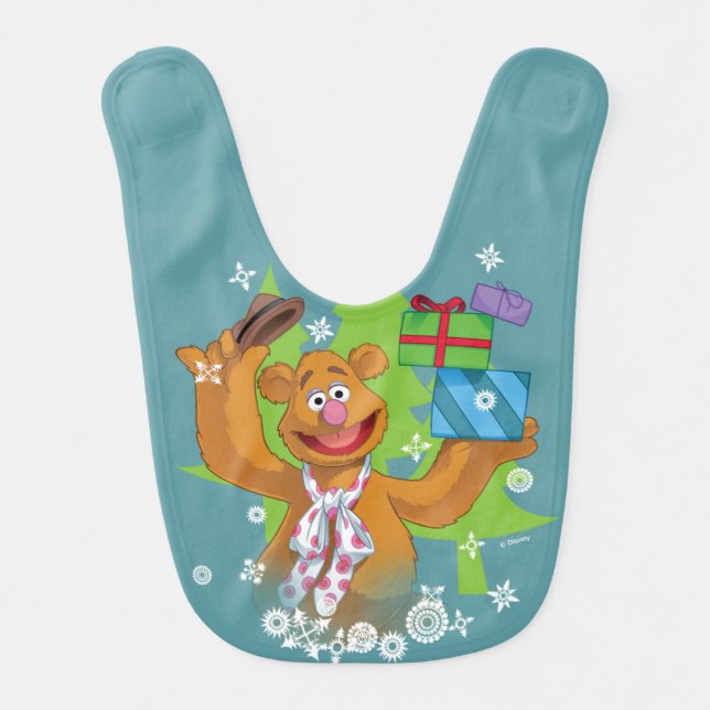 Fozzy the Bear | Happy Holidays Baby Bib (Front)