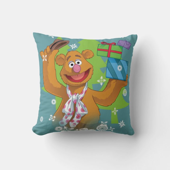 Fozzy the Bear | Happy Holidays Throw Pillow (Front)
