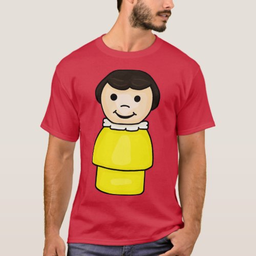 FP Little People Yellow Brunette Girl T_Shirt