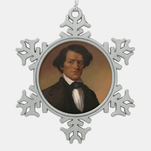 Fr3d3rick Bailey Douglass: Civil Rights Legend Snowflake Pewter Christmas Ornament