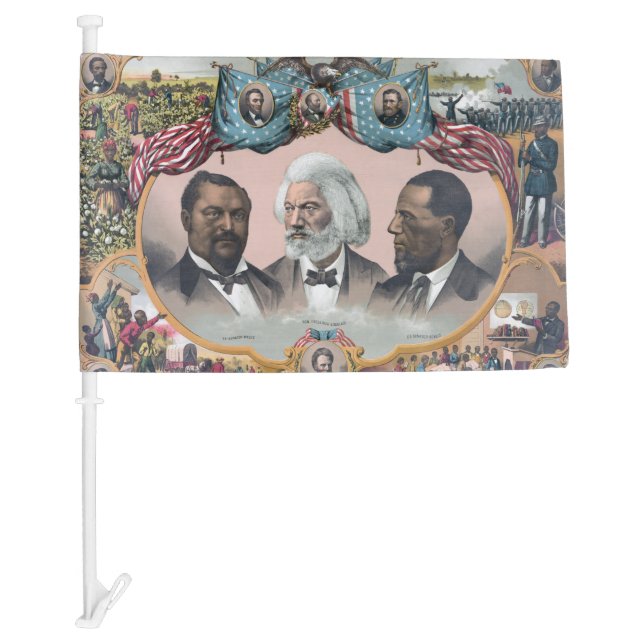 Fr3d3rick Bailey Douglass with Black Abolitionist  Car Flag (Front)