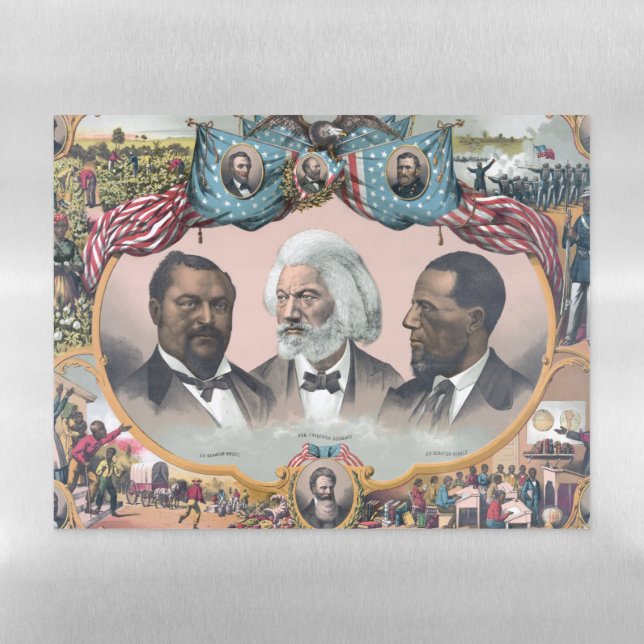 Fr3d3rick Bailey Douglass with Black Abolitionist  Magnetic Dry Erase Sheet (Horizontal)