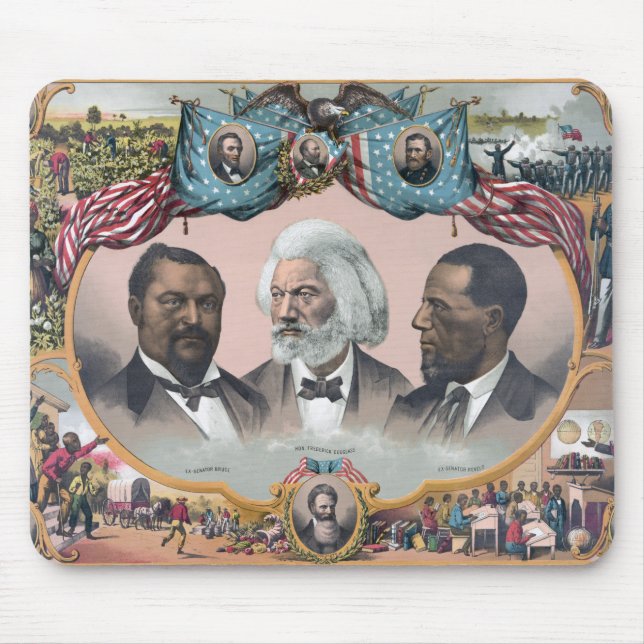 Fr3d3rick Bailey Douglass with Black Abolitionist  Mouse Pad (Front)