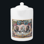 Fr3d3rick Bailey Douglass with Black Abolitionist  Teapot<br><div class="desc">Fr3d3rick Bailey Douglass, born into the brutal reality of slavery in Maryland around 1818, defied the chains of oppression to become a beacon of freedom and equality. His exact birthdate remains unknown, a stark reminder of the dehumanizing nature of slavery. - Separated from his mother at a tender age, young...</div>