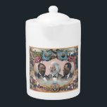 Fr3d3rick Bailey Douglass with Black Abolitionist  Teapot<br><div class="desc">Fr3d3rick Bailey Douglass, born into the brutal reality of slavery in Maryland around 1818, defied the chains of oppression to become a beacon of freedom and equality. His exact birthdate remains unknown, a stark reminder of the dehumanizing nature of slavery. - Separated from his mother at a tender age, young...</div>