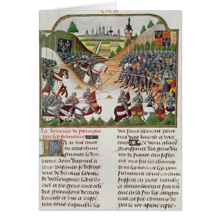 Fr 2691 f.183 Battle scene, by Jehan Charetier Greeting Card