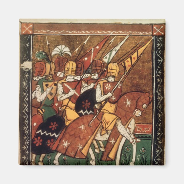 Fr 9084 f.20v: Knights on horseback Magnet (Front)