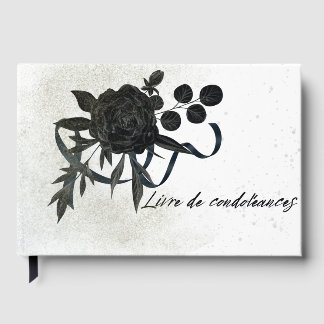 FR | Condolence Book - Black Rose