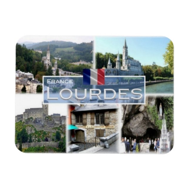 FR France - Lourdes - Basílica of Rosário - Magnet (Horizontal)