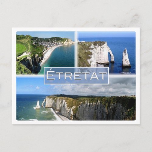 FR France _ Normandy _  Etretat  _ The cliffs _ Postcard