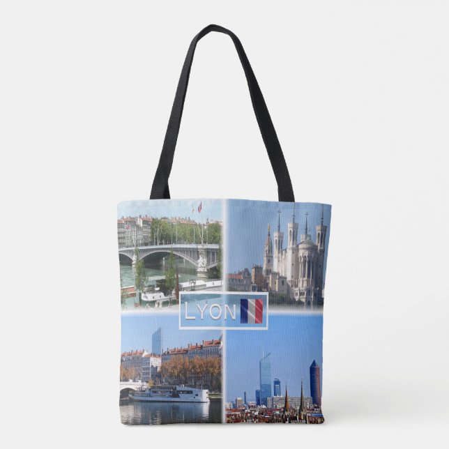 FR Lyon - Pont Lafayette - Basilica De Fourviere - Tote Bag (Back)