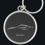 FR-S Silver Silhouette Keychain<br><div class="desc">Scion FRS with Faux Carbon Fiber.</div>