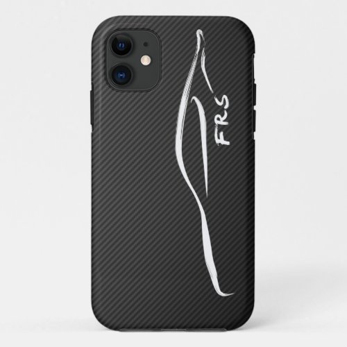 FR_S White Brushstroke on Faux Carbon FIber iPhone 11 Case