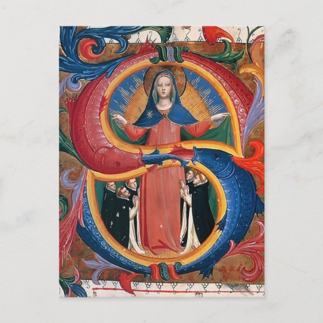Fra Angelico:Madonna of Mercy with Kneeling Friars Postcard (Front)