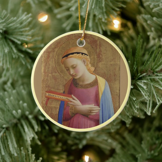 Fra Angelico Mary and Angel Ceramic Ornament (Tree)
