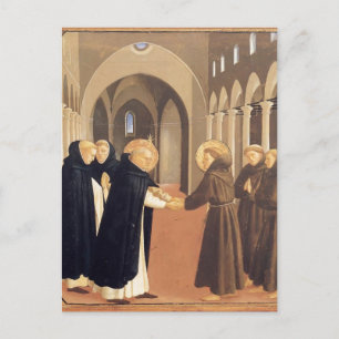 Fra Angelico-Meeting of Sts. Dominic & Francis Postcard