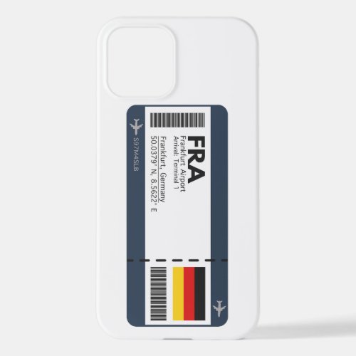FRA Frankfurt Boarding Pass _ Germany Ticket iPhone 12 Case