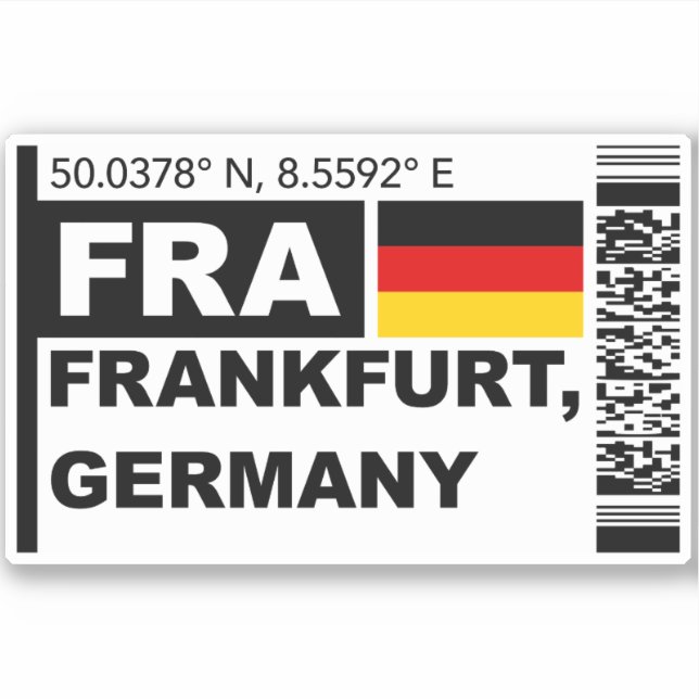 FRA Frankfurt Boarding Pass - Germany Travel Sticker (Front)