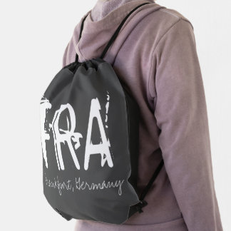 FRA Frankfurt Germany Airport Code Drawstring Bag