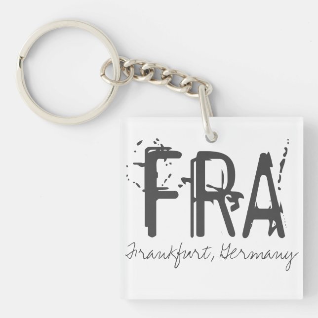 FRA Frankfurt Germany  Airport Typography Keychain (Front)