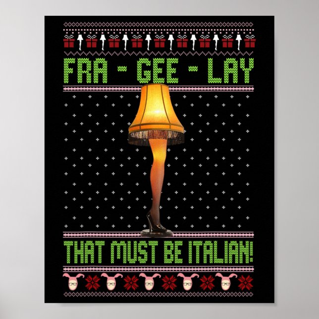 Fra-gee-lay Funny Christmas Fragile Italian Xmas W Poster (Front)