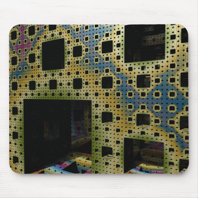Fractal 3D Sci Fi Cube Printed Circuit MP04 Mouse Pad (Front)