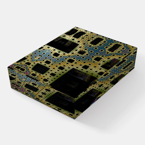 Fractal 3D Sci Fi Cube Printed Circuit PW04 Paperweight