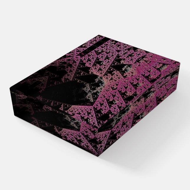 Fractal 3D Sci Fi Purple spacecraft PW06 Paperweight (Angled)