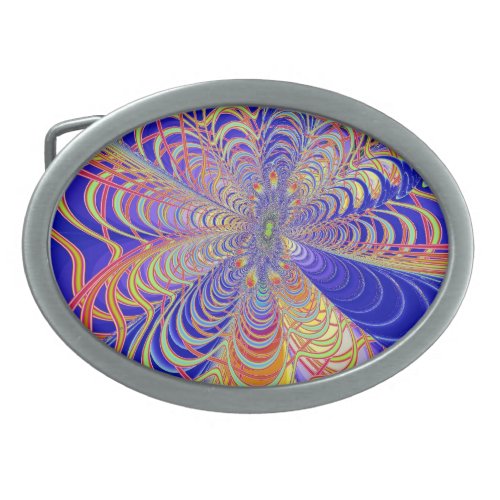 Fractal Abstract 061012d Oval Belt Buckle