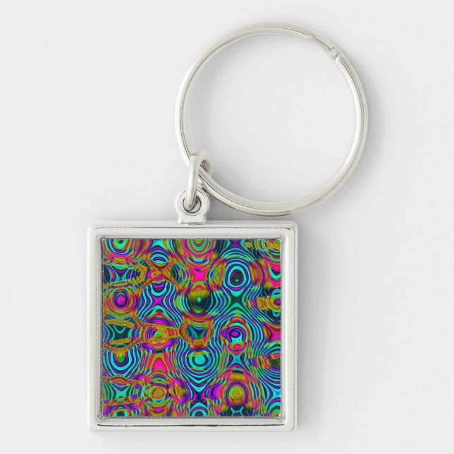 Fractal Abstract 191111a Keychain (Front)