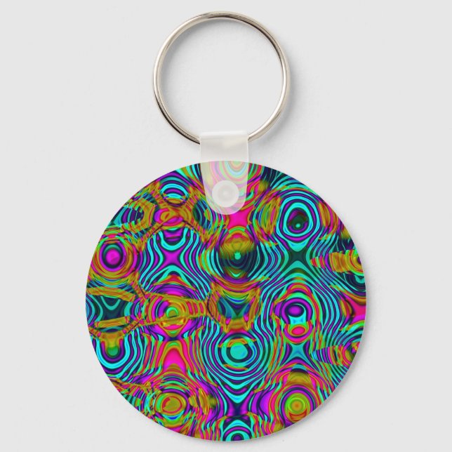 Fractal Abstract 191111a Keychain (Front)