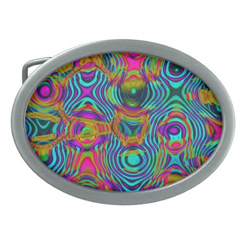 Fractal Abstract 191111a Oval Belt Buckle