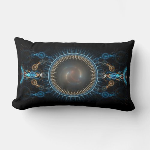 Fractal Abstract Cogwheels Lumbar Pillow