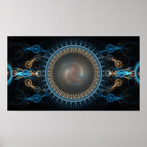 Fractal Abstract Cogwheels Poster