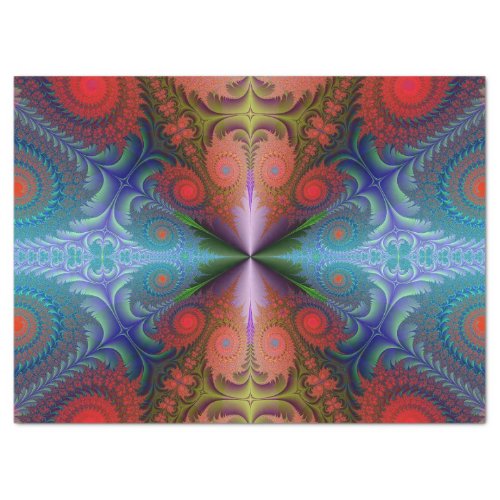 Fractal Abstract Red Blue Design 37 Decoupage Tissue Paper