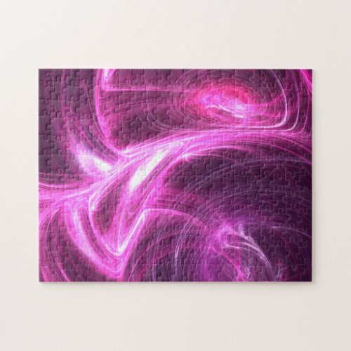 Fractal Abstract Twisted Swirls Purple_Pink Jigsaw Puzzle