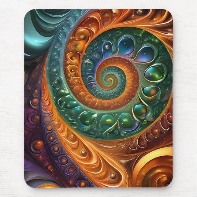 fractal and colorful, modern and geometric mouse pad (Front)