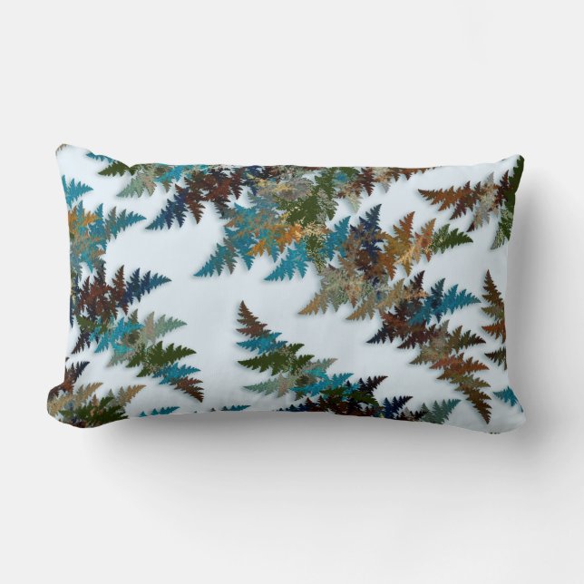 Fractal Arctic Camouflage Lumbar Pillow (Front)