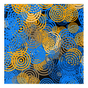 Fractal Art Blue Circles Swirl Mandala Wall Art