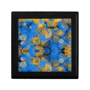 Fractal Art Blue Circles Swirl Mandala Wall Art Gift Box