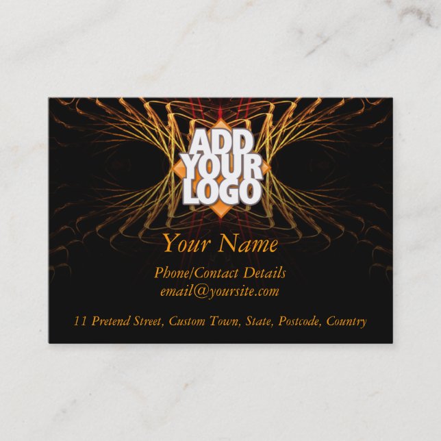 Fractal Art Business Profile  (with Logo Space) Business Card (Front)